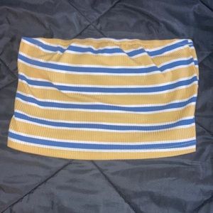 Striped cropped tube top